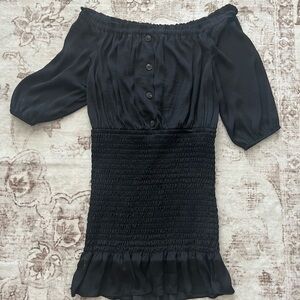 Naked Zebra Black Off the Shoulder Dress